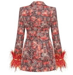 back view of festive colorful blazer on the white background