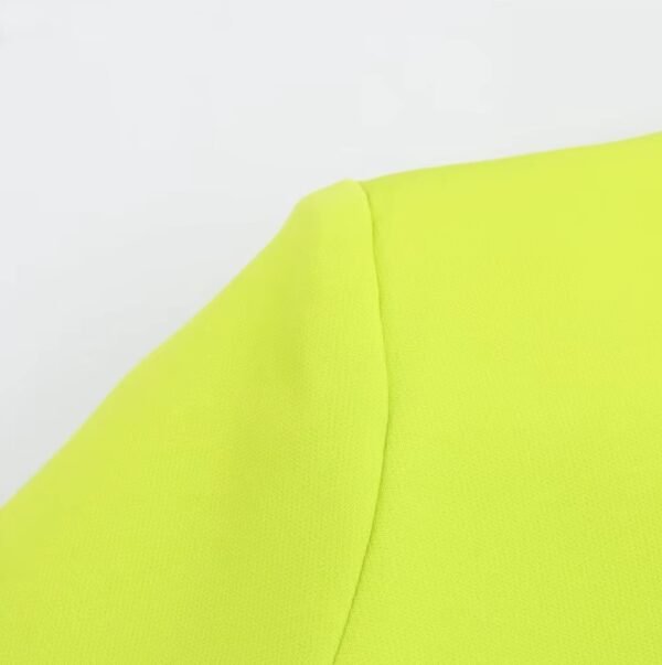 shoulder part of neon yellow blazer