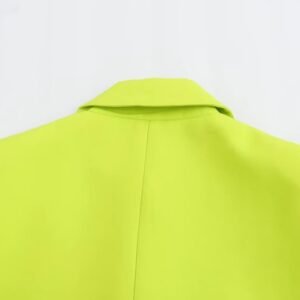 back view of upper part of neon yellow blazer