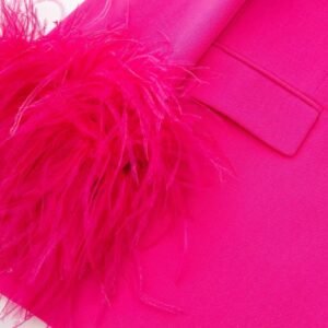 feathers of pink blazer with feathers