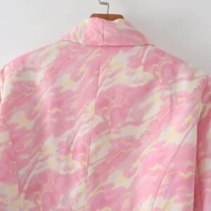 back side of upper part of pink colorful blazer