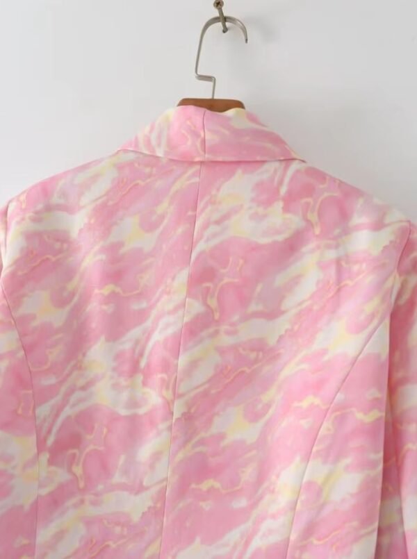 back side of upper part of pink colorful blazer