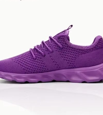 purple sneakers for women on the white background