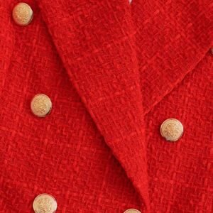 buttons of red blazer