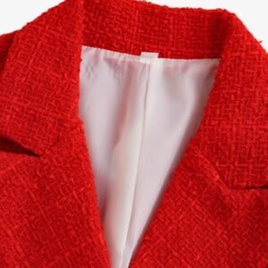 collar of red blazer