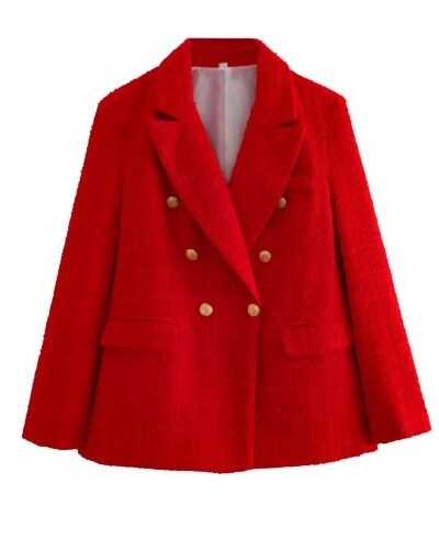 front view of red blazer on the white background