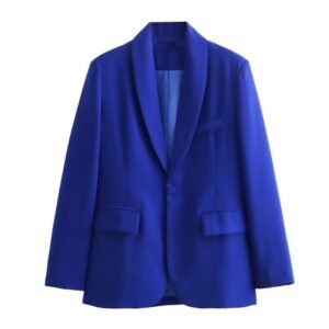 royal blue color blazer on the white background