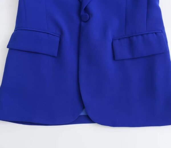 bottom part and the button of royal blue color blazer