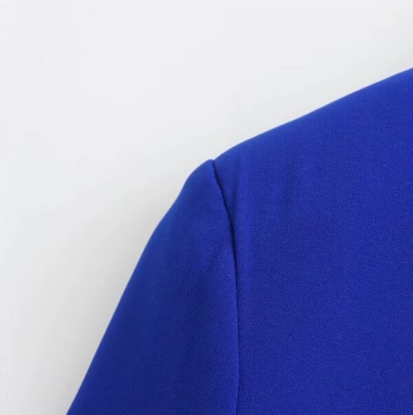 shoulder part of royal blue color blazer