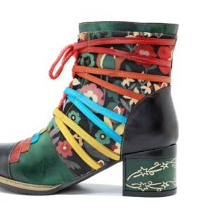 heel of Bohemian colorful boots