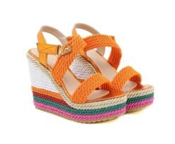 colorful summer wedges on the white background