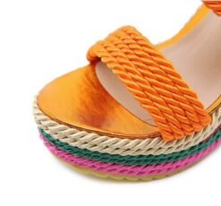 upper material of colorful summer wedges