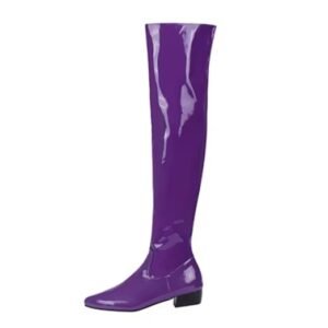 purple boots on the white background