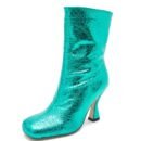 turquoise boots on the white background