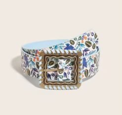 folded Bohemian colorful belt on the white background