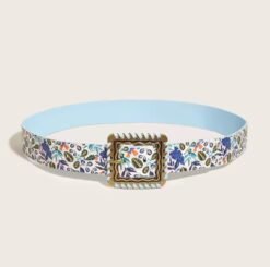 front view of Bohemian colorful belt on the white background
