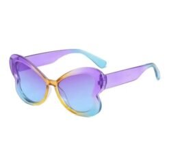 purple variation of colorful butterfly sunglasses on the white background