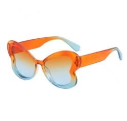 orange variation of colorful butterfly sunglasses on the white background