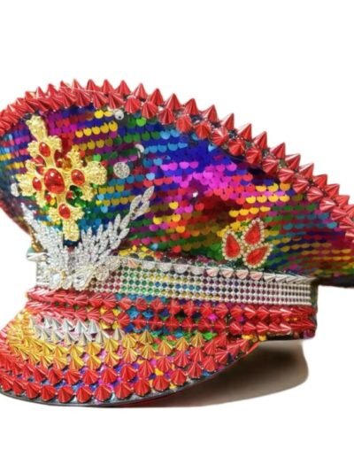 colorful captain hat on the white background