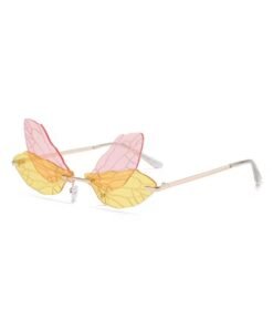 colorful dragonfly sunglasses on the white background