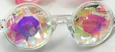 front view of colorful festival sunglasses
