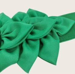 material of green colorful floral waistband