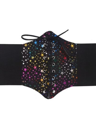 colorful lace up belt on the white background