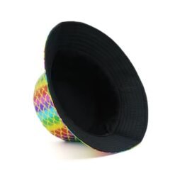 inside view of colorful mermaid hat on the white backgorund