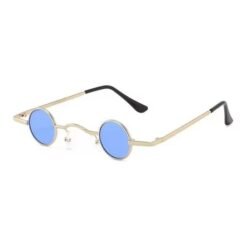 blue variation of colorful punk sunglasses on the white background