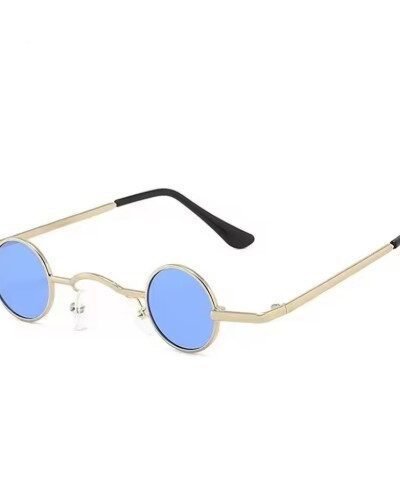 blue variation of colorful punk sunglasses on the white background