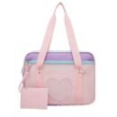 colorful school bag on the white background