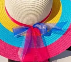 ribbon of colorful summer hat