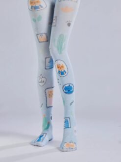 bottom part of fun tights on legs