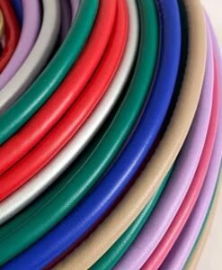 material of retro colorful bag zoomed in