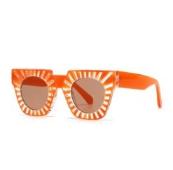front and side view of vintage colorful sunglasses on the white background