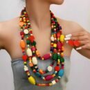 woman wearing African jewelry set