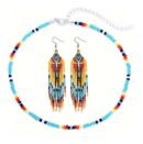 Bohemian colorful jewelry set on the white background