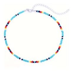 necklace from Bohemian colorful jewelry set on the white background
