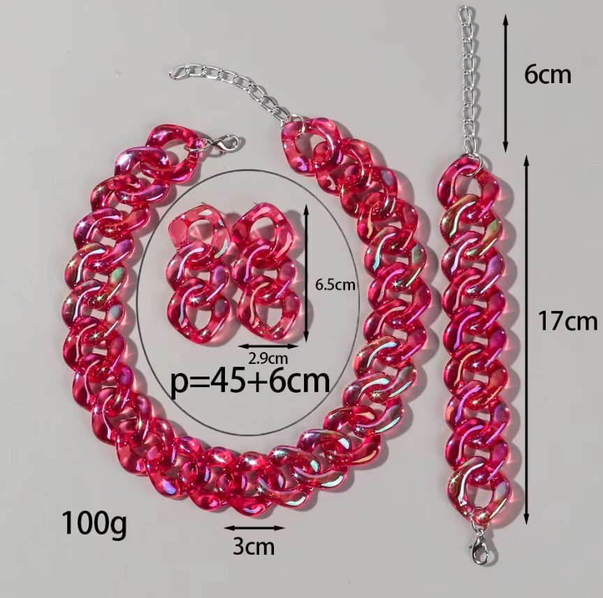 size of statement jewelry set