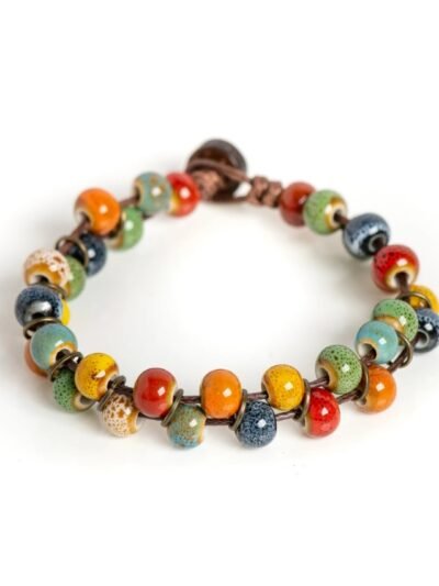 vintage colorful bracelet on the white background