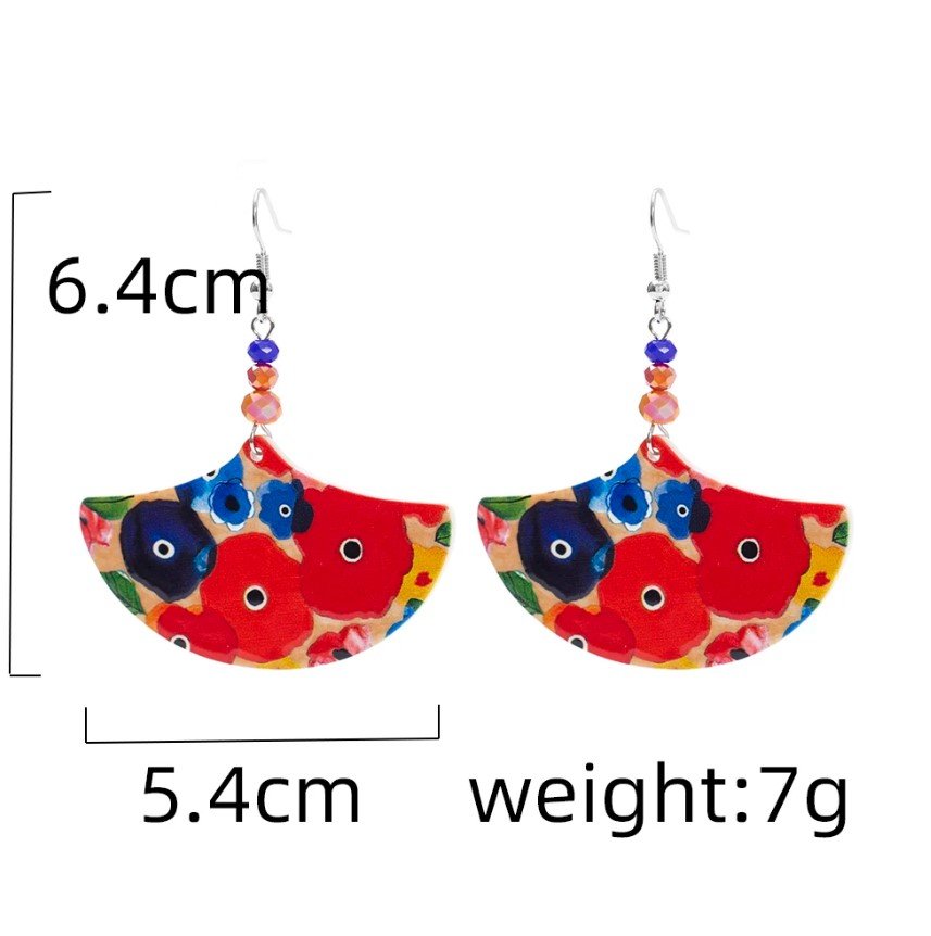 size of big colorful earrings