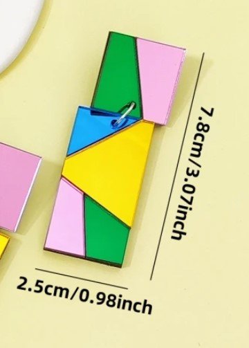 size of color block earrings